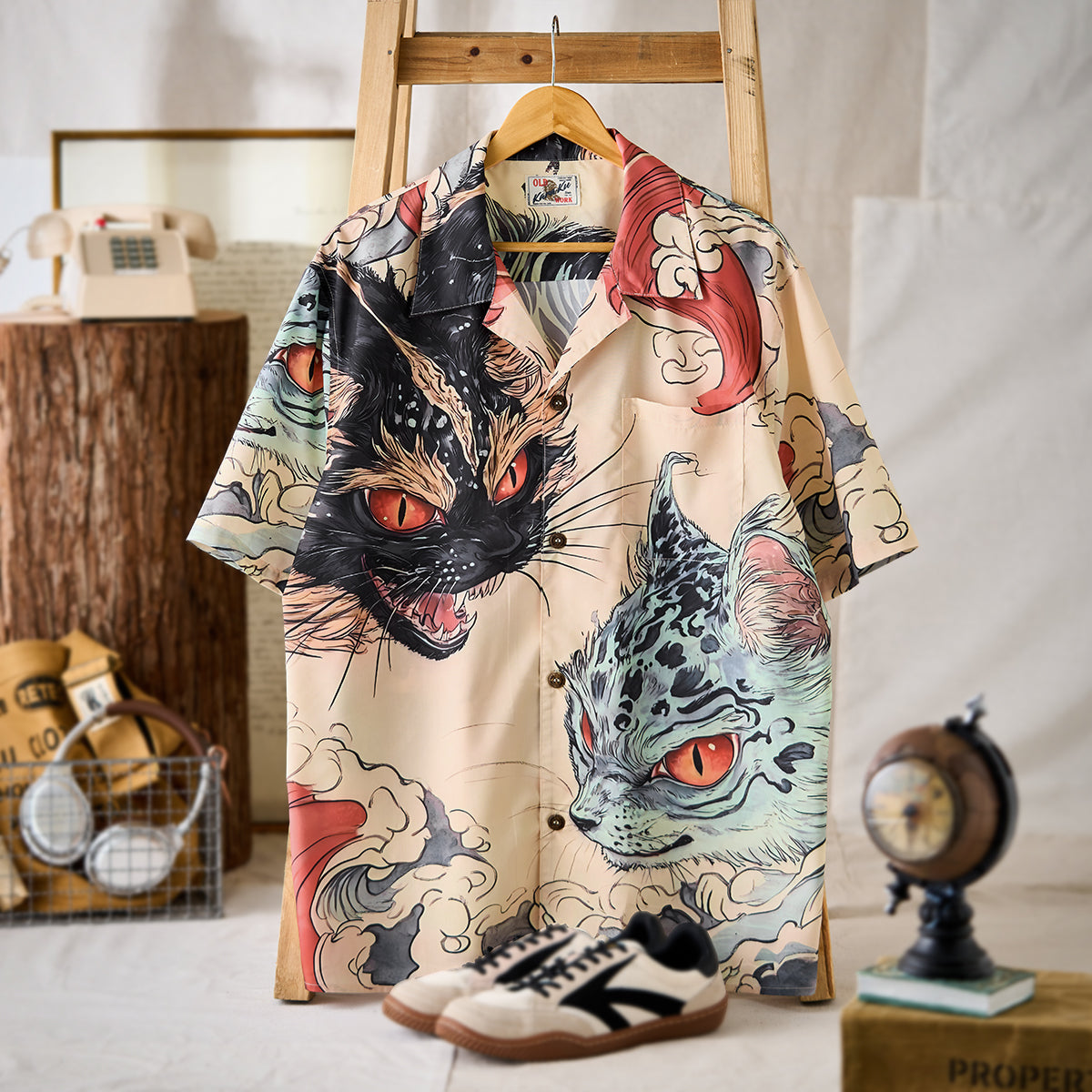 怪談・化け猫騒動」前後アシンメトリー浮世絵開襟シャツ – Karakubuy