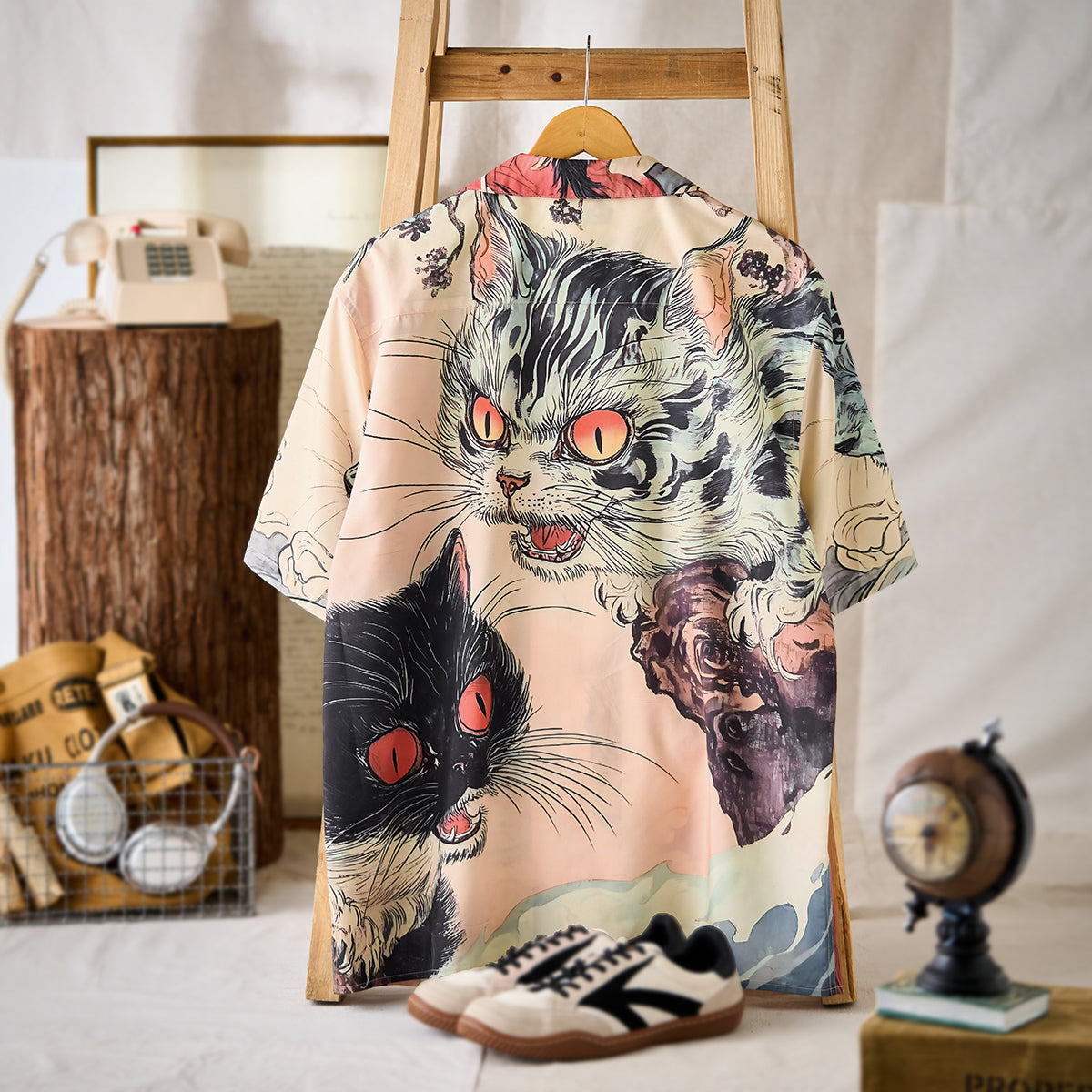 怪談・化け猫騒動」前後アシンメトリー浮世絵開襟シャツ – Karakubuy