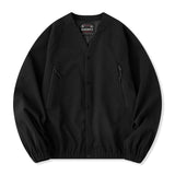 【予約】ウール×リヨセル　軽量撥水加工ジップポケット付きノーカラーラグランスリーブジャケット