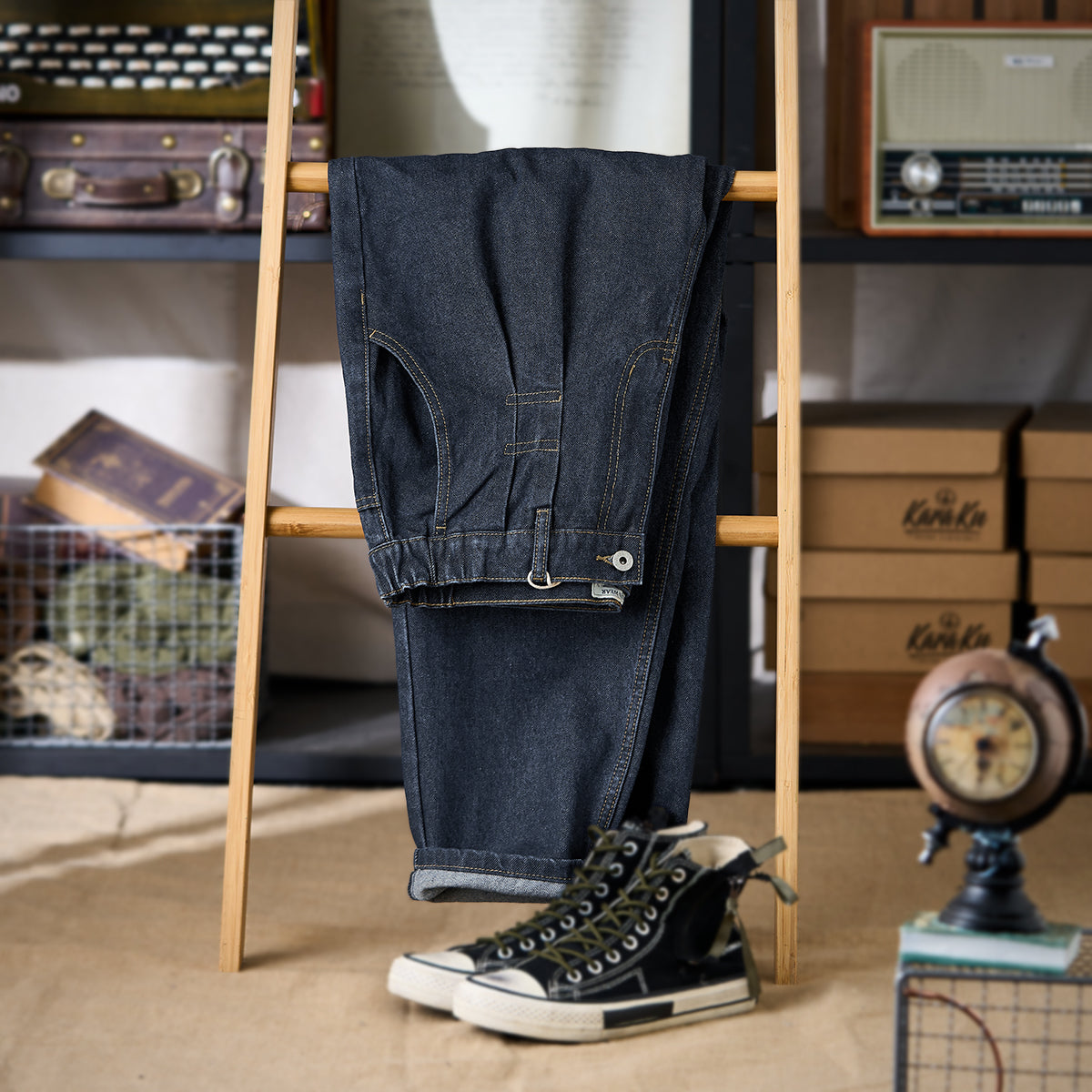 タック入り タンニンデニムパンツ – Karakubuy
