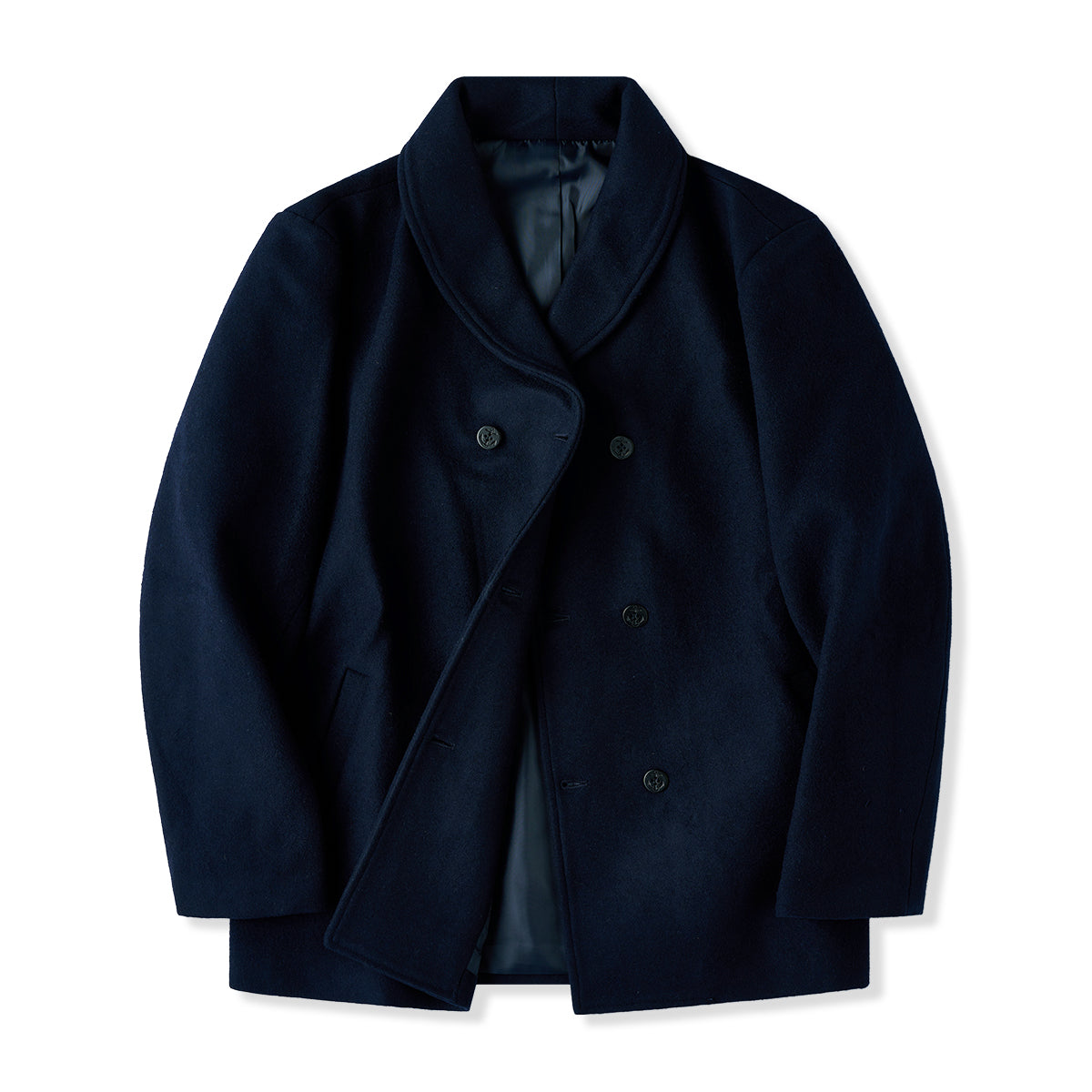 ダブルブレストショールカラーピーコート ダブルブレストショールカラーピーコート – Karakubuy