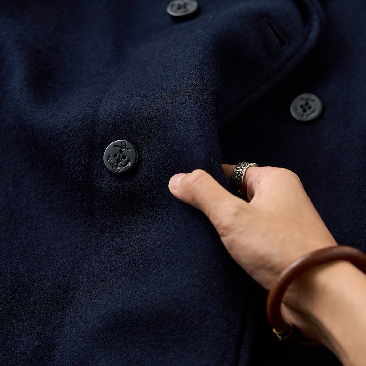 Double-breasted shawl collar pea coat – Karakubuy