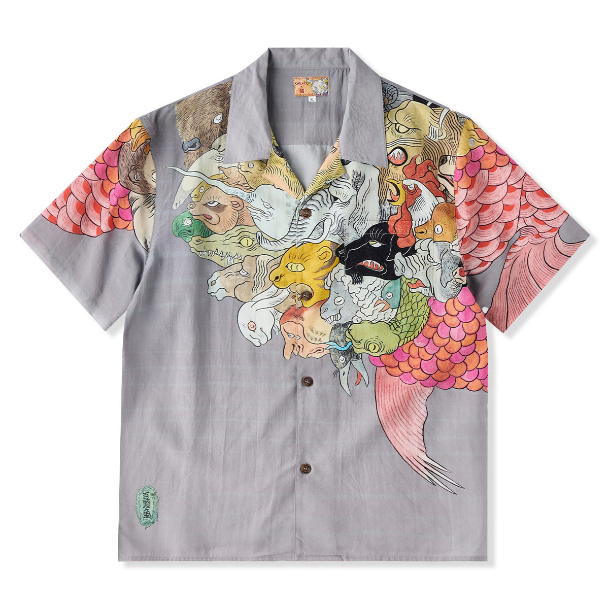 KARAKU×石黒亜矢子「百頭魚」浮世絵風テンセルアロハシャツ – Karakubuy
