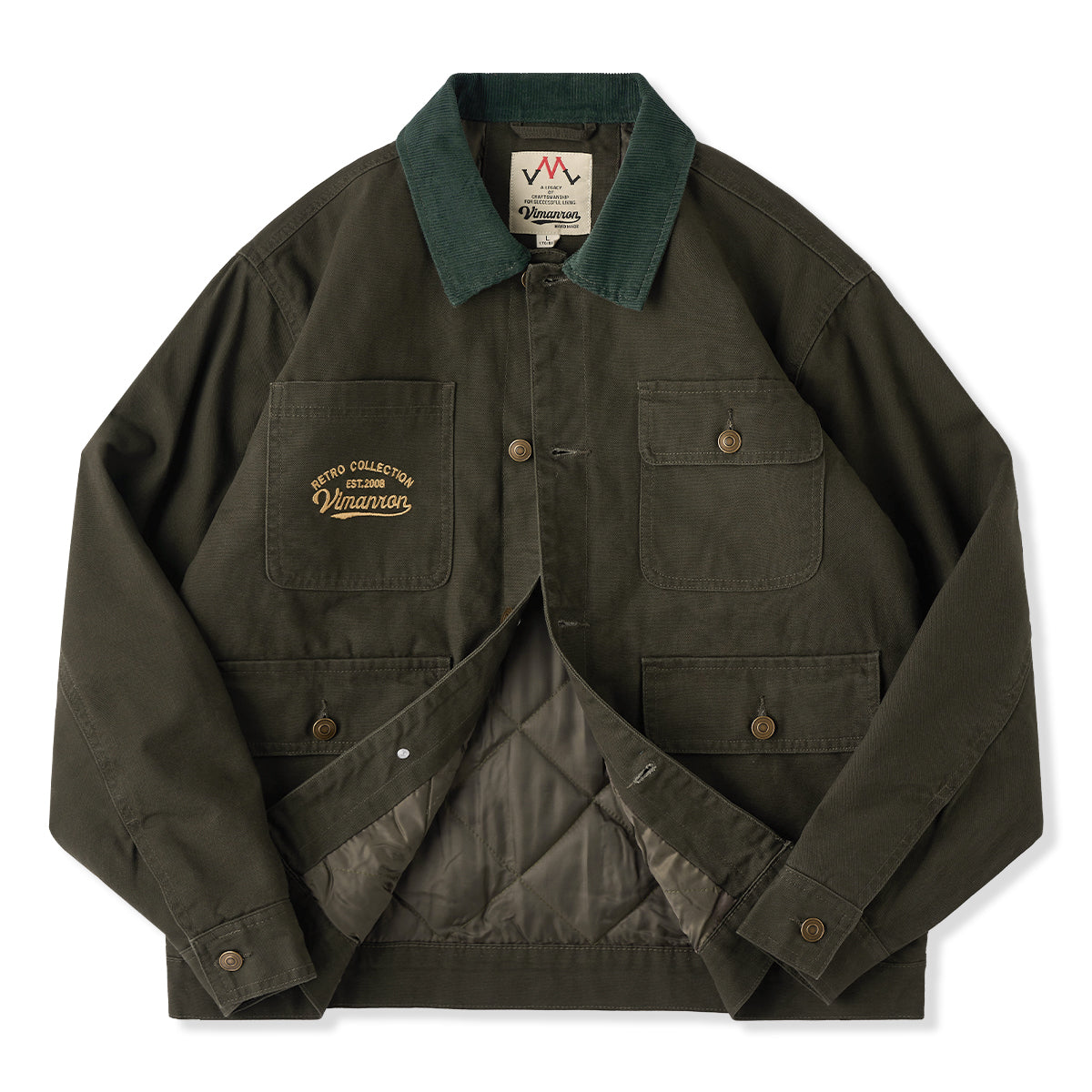 裏ダイヤキルト中綿 胸ポケット刺繡ハンティングジャケット – Karakubuy