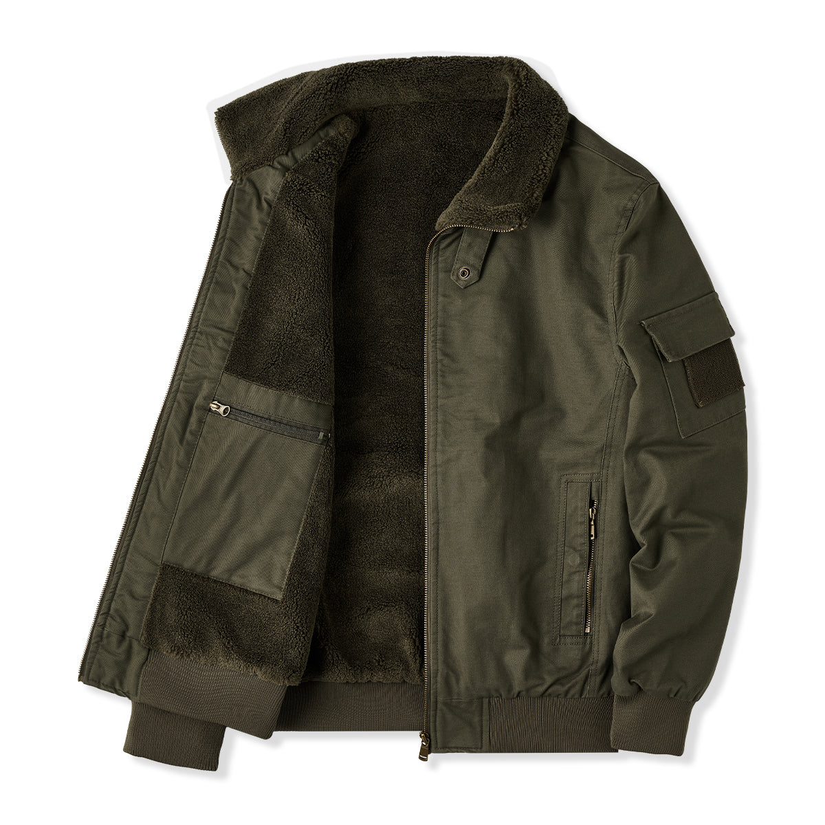 袖マジックテープ 裏ボアコットンアビエイタージャケット – Karakubuy