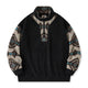 [Restock] Kombinasi corak Navajo separuh zip polar fleece pullover sweatshirt
