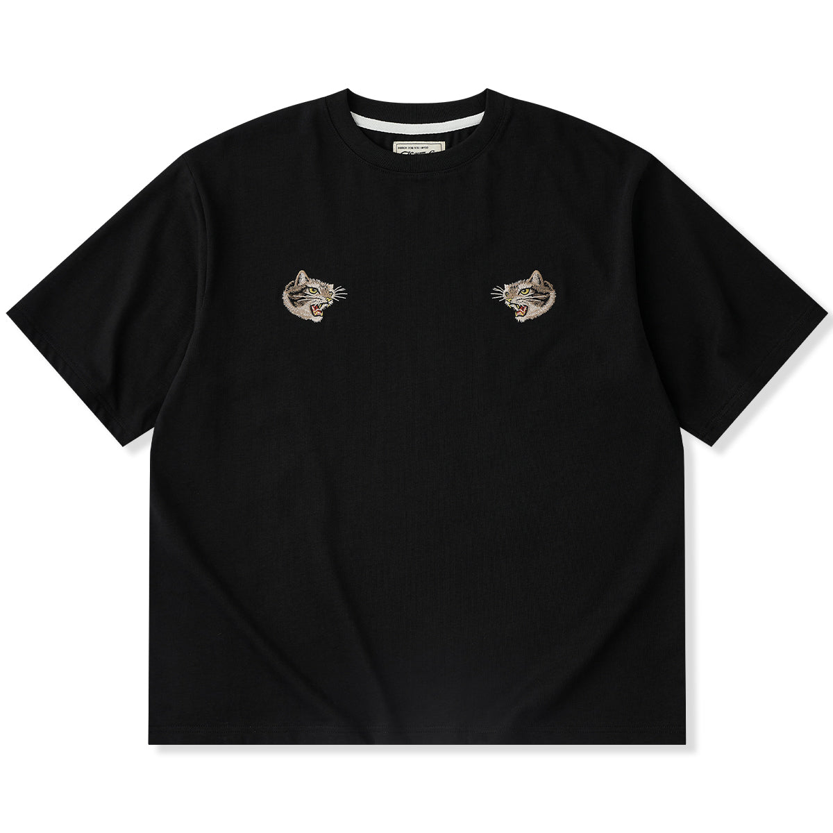 咆哮するキジトラ猫」横須賀風刺繍入りコットンTee – Karakubuy