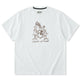 「猫たちの珈琲工房」手描き風プリントコットンTee