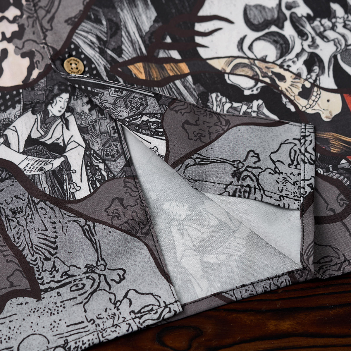 国芳×暁斎「がしゃどくろ」浮世絵総柄アロハシャツ – Karakubuy