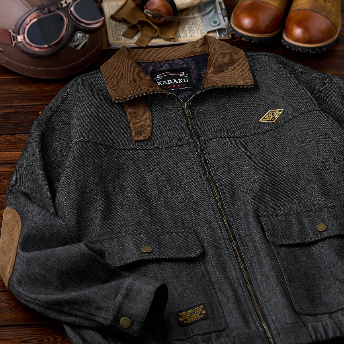 【値下げ】カラク karaku ウォッシュドデニム フライトジャケット Denim jackets for men, denim jackets for men, recommended denim