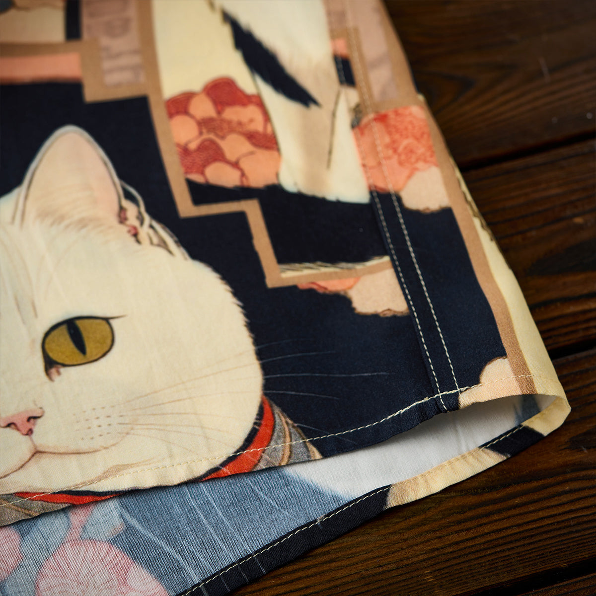 明治時代・猫」浮世絵風総柄プリント入りアロハシャツ – Karakubuy