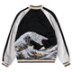 Yokosuka "The Great Wave off Kanagawa and Cats Riding the Waves" Sukajan dengan sulaman ukiyo-e