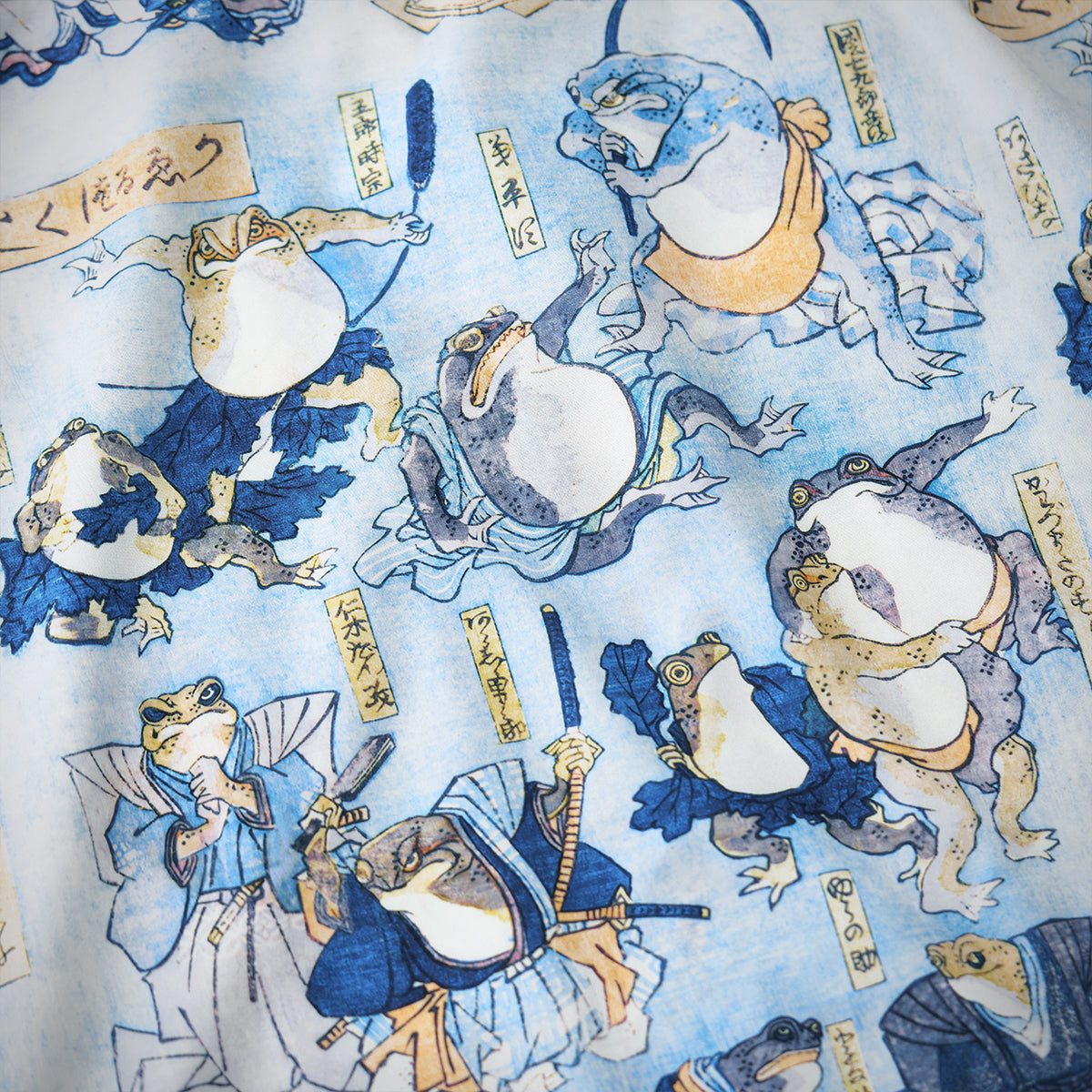 歌川国芳「かゑるづくし」浮世絵風プリント入りアロハシャツ – Karakubuy