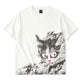 民間伝承「化け猫」浮世絵風プリント入りコットンTee