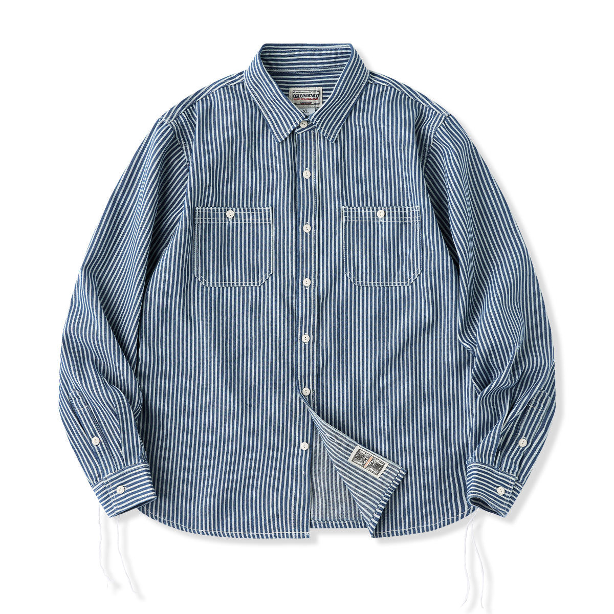 ストライプメンズシャツアメリカン長袖シャツ – Karakubuy
