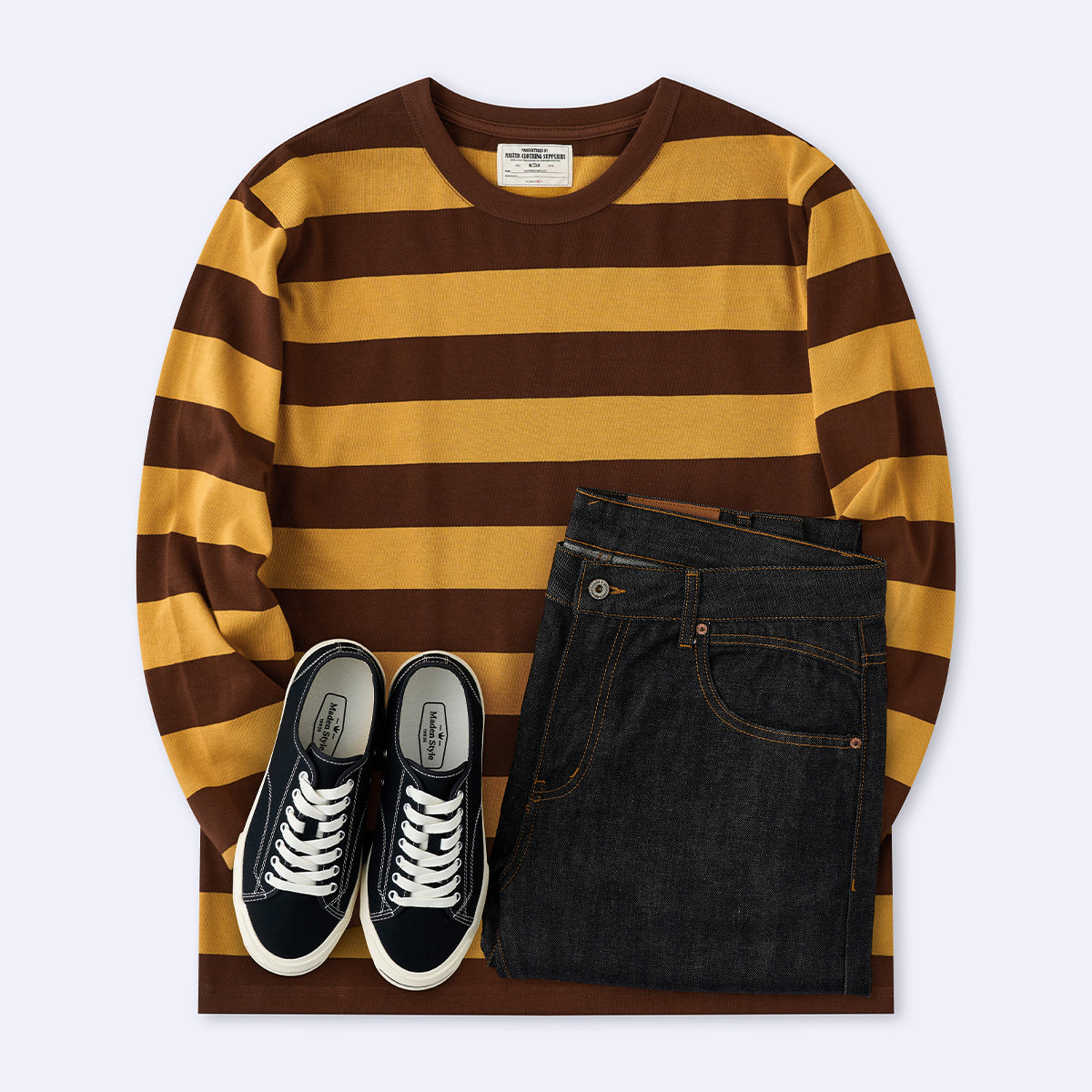 Biker Style ヘビーウェイトボーダー柄Tシャツ 長袖 – Karakubuy
