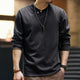 3 jenis untuk dipilih: T-shirt panjang leher henley kapas yang dipertingkatkan