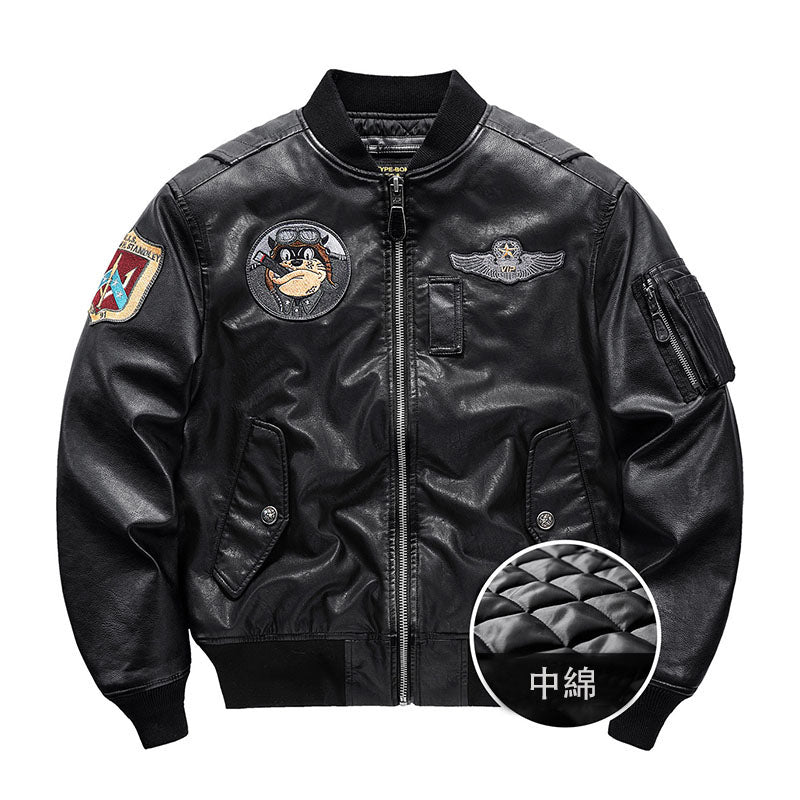 Biker）中綿 レザーMA-1フライトジャケット – Karakubuy