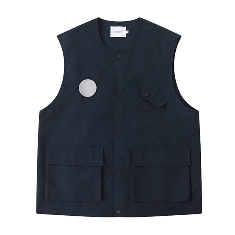 Three-dimensional pocket work vest with Velcro badge – Karakubuy