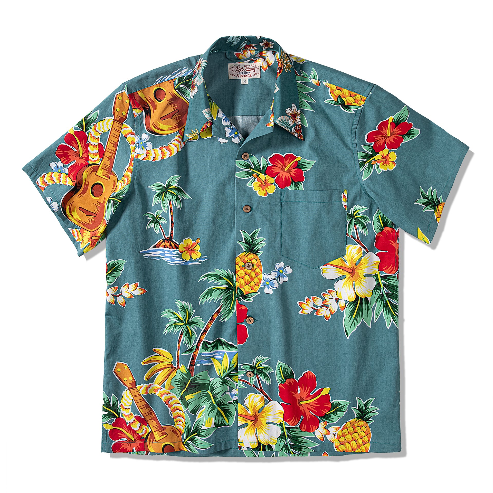 Blue Hawai(HAWAIIAN IS LAND)アロハシャツ