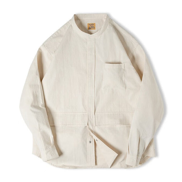 スタンドカラー コットンツイルシャツジャケット – Karakubuy